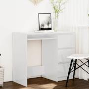 Assago High Gloss Laptop Desk With 3 Drawers In White