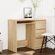 Assago Wooden Laptop Desk With 3 Drawers In Sonoma Oak