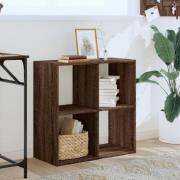 Gilford Wooden Bookcase With 4 Compartments In Dark Brown Oak