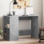 Knutsford Wooden Laptop Desk With 4 Shelves In Concrete Grey