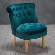 Charlo Plush Velvet Bedroom Chair In Teal