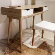 Scandia Wooden Laptop Desk In Oak And White