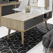 Scandia Wooden Coffee Table In Oak And Grey