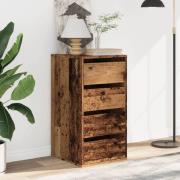 Flint Wooden Chest Of 4 Drawers In Brown Oak