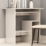 Allston High Gloss Laptop Desk With 2 Shelves In White