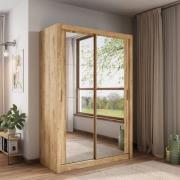 Ames Mirrored Wardrobe With 2 Sliding Doors In Oak Shetland