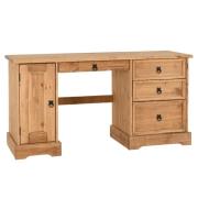 Central Wooden Laptop Desk With 3 Drawers In Oak