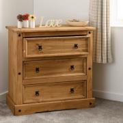 Central Wooden Chest Of 3 Drawers In Oak