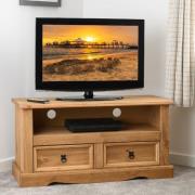 Central Wooden TV Stand With 2 Drawers In Oak