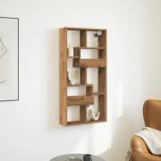 Kinston Wooden Wall Shelf With 8 Shelves In Artisan Oak