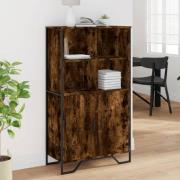 Avondale Wooden Highboard With 2 Doors In Smoked Oak