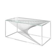 Accrington Clear Glass Coffee Table With Steel Frame