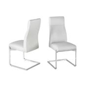 Dallas White Leather Dining Chairs With Chrome legs In Pair