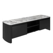 Ramona Wooden TV Stand With 2 Doors In Grey Gloss Ceramic Top