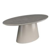 Safford Wooden Oval Coffee Table In Light Grey