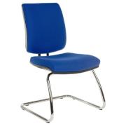 Earlville Fabric Home And Office Chair With Chrome legs In Blue