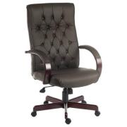 Waltham Leather Home And Office Chair In Brown