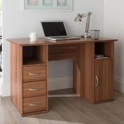 Magnolia Wooden Laptop Desk With 3 Drawers In Walnut