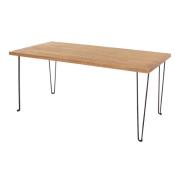 Avoch Wooden Rectangular Coffee Table With Black Legs In Oak