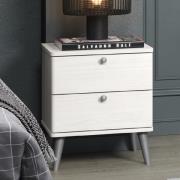 Avoch Wooden Bedside Cabinet With 2 Drawers In White