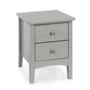 Kamuy Wooden Wide Bedside Cabinet With 2 Drawers In Grey