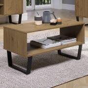 Tilston Wooden Coffee Table With Undershelf In Oak And Black