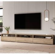 Batavia Wooden TV Stand With 4 Flip Doors In San Remo Oak