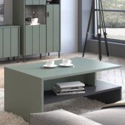 Arthur Wooden Coffee Table With Undershelf In Green Grey