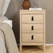 Bellevue Wooden Bedside Cabinet With 3 Drawers In Oak