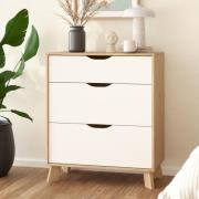 Irvine Wooden Chest Of 3 Drawers In Oak And White