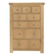 Danville Wooden Chest Of 8 Drawers Tall In Oak