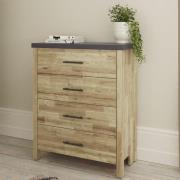 Calgary Wooden Chest Of 4 Drawers In Oak