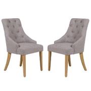 Reston Natural Dining Chairs With Oak Legs In Pair