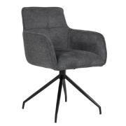 Thornville Fabric Dining Chair With Black Legs In Charcoal