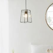 Bedford Clear Glass Pendant Light In Antique Brass