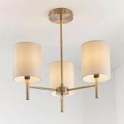 Bryan Fabric Shade 3 Lights Semi-Flush Pendant Light In Brass