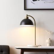 Budapest Matt Black Shade Table Lamp With Marble Base