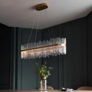 Grimsby Clear Glass Large Pendant Ceiling Light In Brushed Gold