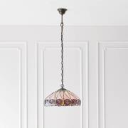 Hinton Tiffany Glass Pendant Ceiling Light In Multicolour