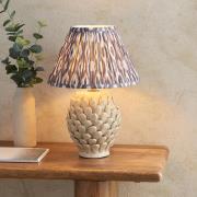 Laredo Pearl Grey 30cm Shade Large Ceramic Table Lamp In Ivory