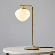 Mackay White Confetti Glass Table Lamp In Satin Brass