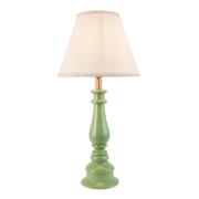 Lenoir White 25cm Shade Resin Table Lamp In Cotswold Green