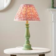 Riyadh  Pink 30cm Shade Resin Table Lamp In Cotswold Green