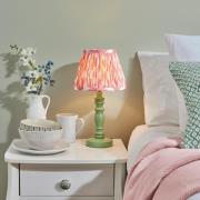 Laredo  Pink 20cm Shade Wood Table Lamp In Cotswold Green