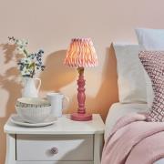 Riyadh  Pink 16cm Shade Wood Table Lamp In Pink Clay