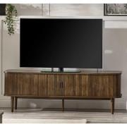 Allen Wooden TV Stand With 2 Sliding Doors In Dark Oak