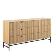 Abilene Wooden Chest Of 6 Drawers In Oak And Black