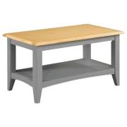 Roswell Wooden Coffee Table With Shelf In Mid Oak And Grey