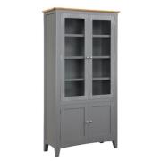 Roswell Wooden Display Cabinet With 4 Doors In Grey