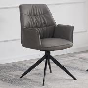 Beloit Faux Leather Dining Chair In Storm Grey